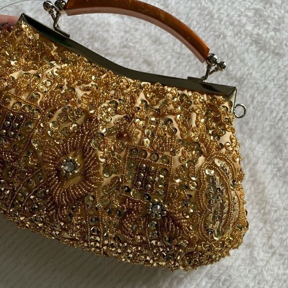 New Gorgeous Vintage bag with Sequins And Beads. Large evening bag. - Picture 7 of 8